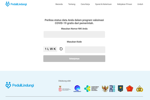 Buka pedulilindungi.id untuk Cek Status Penerima Vaksin Covid-19