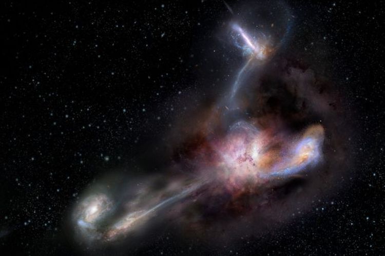 Galaksi ini menyedot setengah massa dari tiga galaksi terdekatnya.