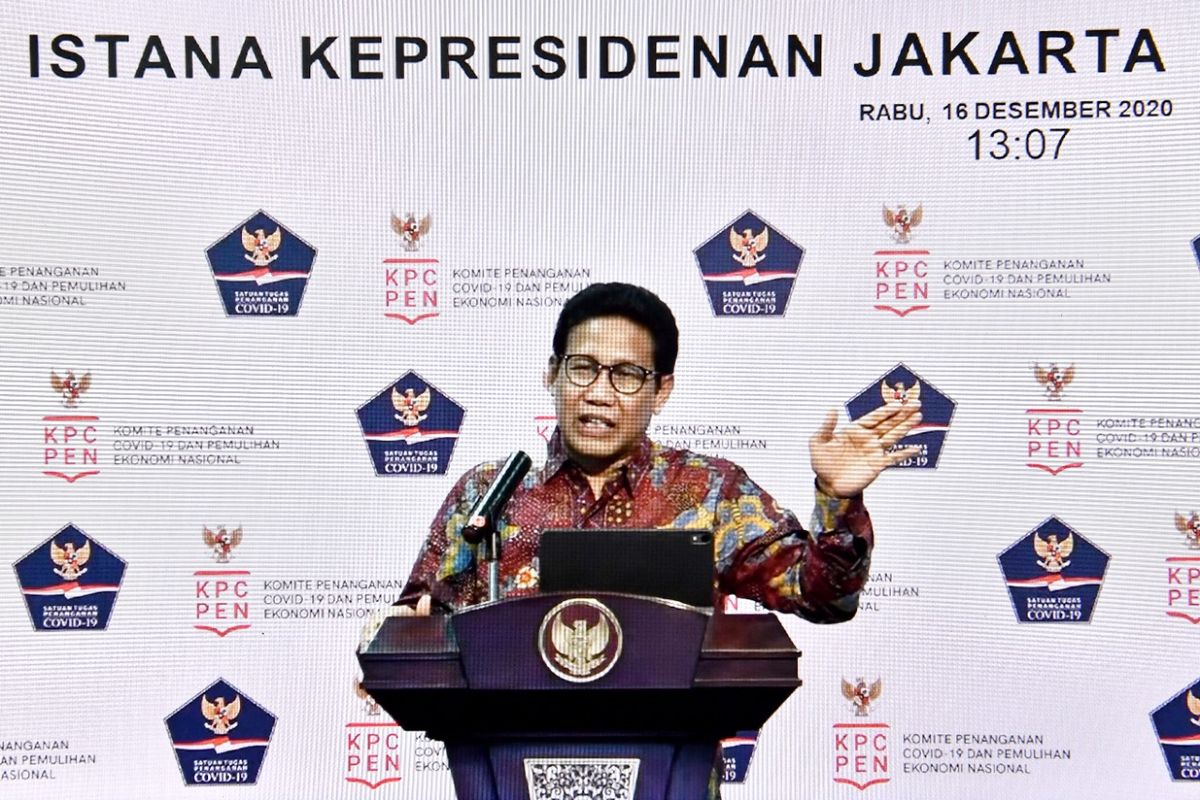 Menteri Desa Pembangunan Daerah Tertinggal dan Transmigrasi (Mendes PDTT) Gus Menteri berbicara mengenai update dana desa (DD) di Istana Negara, Rabu (16/12/2020).