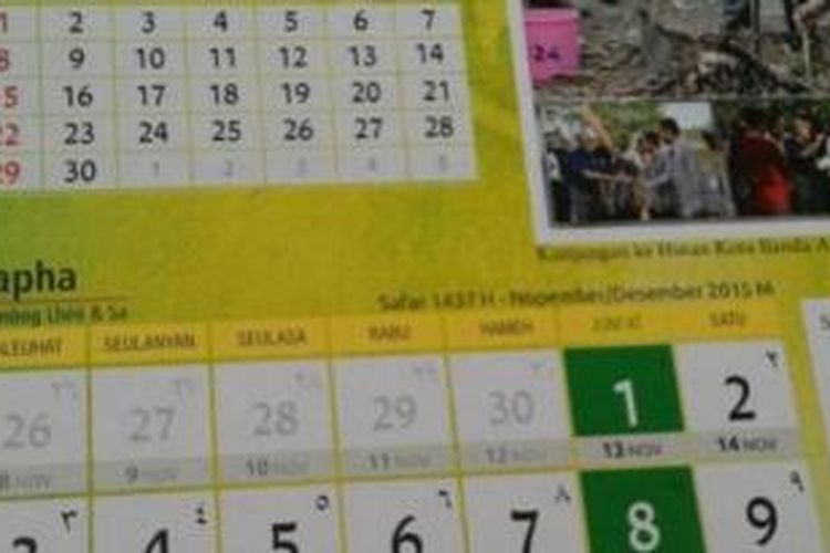 Kalender Aceh yang baru diluncurkan, Senin (7/12/2015).