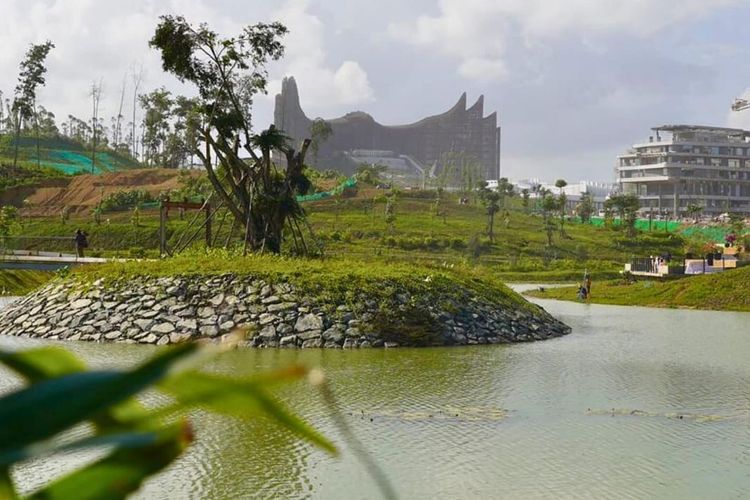 Embung MBH, salah satu embung di Kawasan Inti Pusat Pemerintahan (KIPP) Ibu Kota Nusantara (IKN).