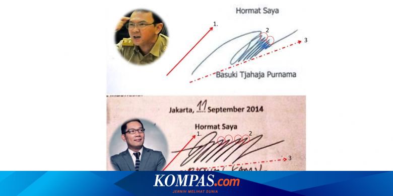 Tanda Tangan Ahok Dan Ridwan Kamil Mirip Ini Cara Bacanya Halaman All Kompas Com