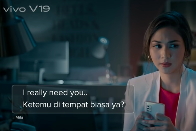 Video yang diunggah Vivo Indonesia menampilkan Jessica Mila dan ponsel terbaru V19.