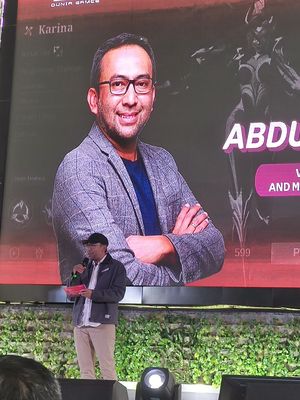 VP Brand and Marketing Communications Telkomsel, Abdullah Fahmi dalam peluncuran paket internet GamesMax Booster di Telkomsel Smart Office, Jakarta Selatan, Jumat (8/3/2024).