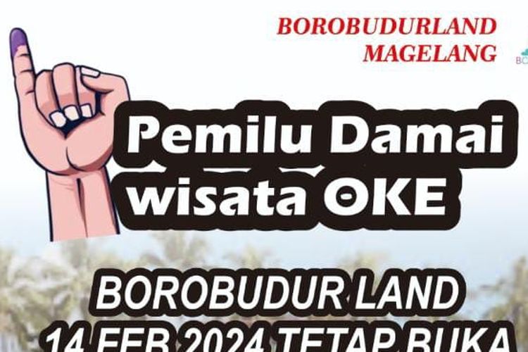 Poster promo Pemilu 2024 dari Borobudur Land.
