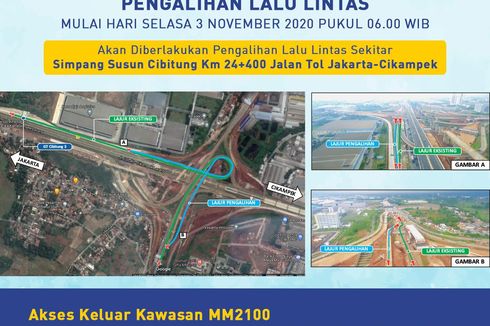 Hari ini, Lalin di Sekitar Simpang Susun Cibitung Tol Japek Dialihkan 