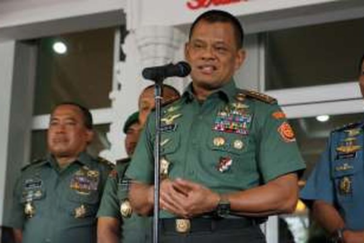 Panglima TNI Jenderal Gatot Nurmantyo saat ditemui di Mabes TNI, Cilangkap, Jakarta Timur, Rabu (11/1/2017).