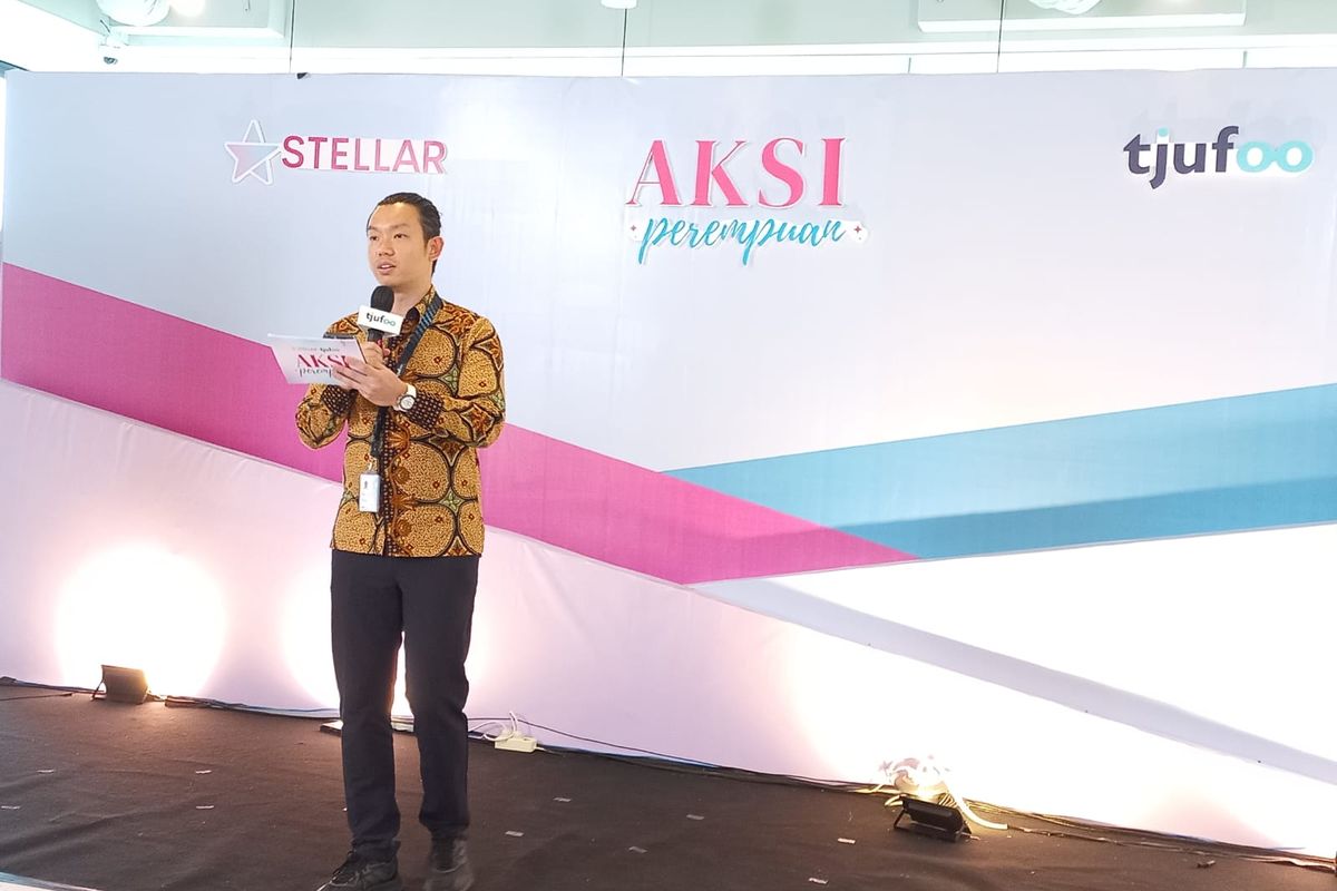 Co-Founder & Chief Executive Officer Tjufoo TJ Tham dalam konferensi pers Akselerasi Bisnis (AKSI) Perempuan