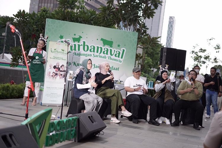 Dompet Dhuafa gelar acara Tebar Hewan Kurban (THK) dengan tema Kurbanaval 2022 yang digelar di Anjungan Sarinah, Thamrin, Jakarta Pusat, Minggu (12/6/2022). 