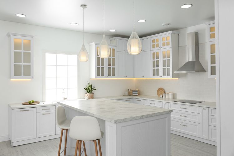 Ilustrasi dapur putih.