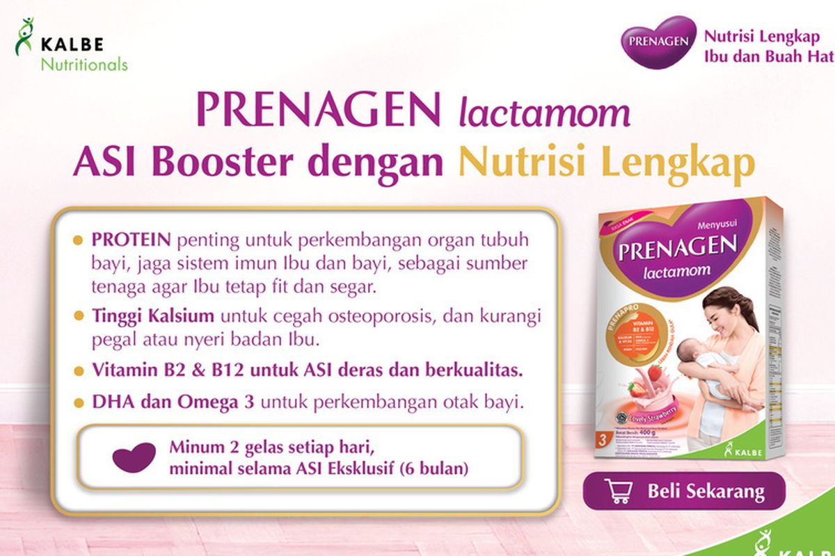 PRENAGEN lactamom merupakan nutrisi yang dipercaya sebagai ASI booster.