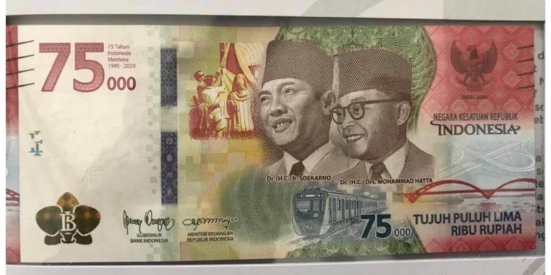 Uang baru edisi kemerdekaan ke-75 RI yang dirilis Bank Indonesia, Senin (18/8/2020)