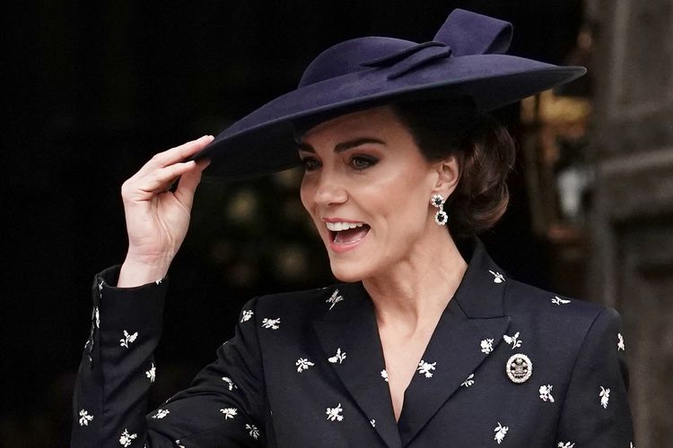 Princess of Wales Kate Middleton setelah menghadiri seremoni Commonwealth Day di Westminster Abbey, London, Inggris, 13 Maret 2023.