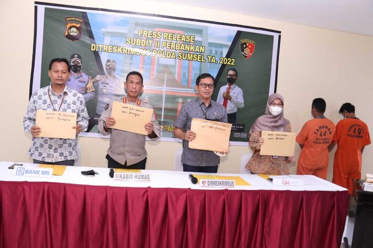 Polda Sumatera Selatan melakukan gelar perkara terkait kasus penggelapan yang dilakukan oleh dua orang agen BRILink di Kabupaten Banyuasin, Selasa (19/7/2022).
