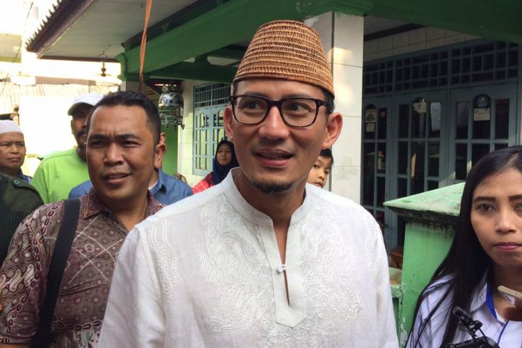 Wakil Gubernur terpilih DKI Jakarta Sandiaga Uno saat ditemui di Kalideres, Jakarta Barat, Minggu (18/6/2017).