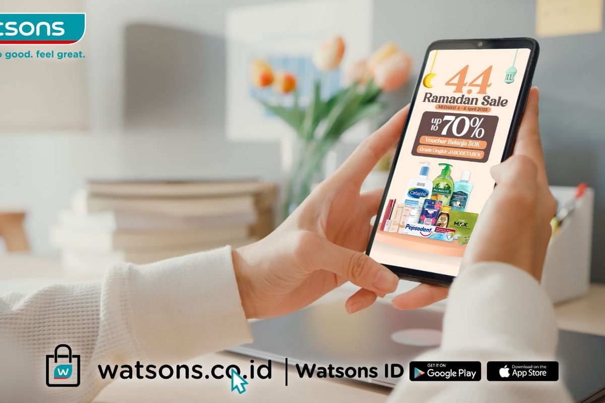 Watsons Kasih Diskon Promo Hingga 70 Persen Lewat 4.4 Ramadan Sale