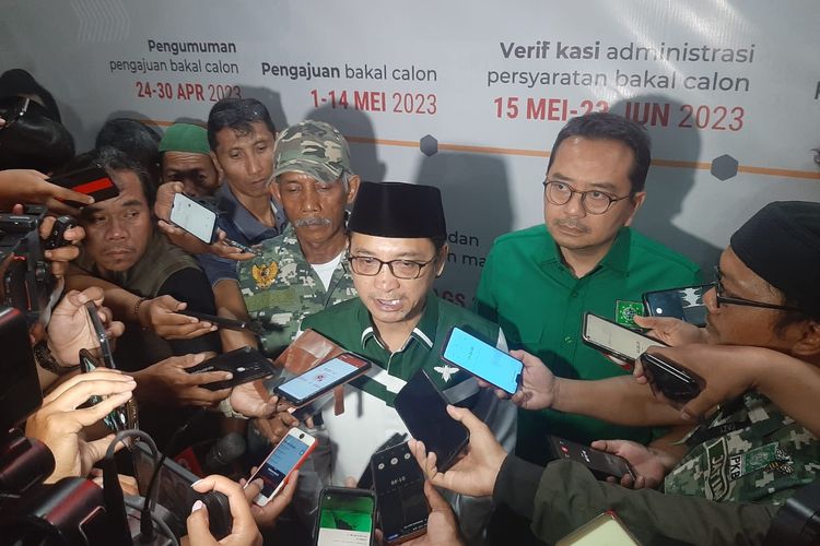 Sekjen PKB Hasanudin Wahid di Surabaya, Jawa Timur, Jumat (1/9/2023)