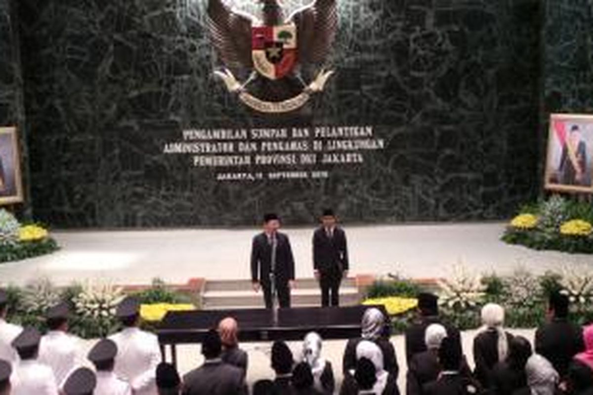 Gubernur DKI Jakarta Basuki Tjahaja Purnama melantik sebanyak 255 pejabat eselon di lingkungan Pemerintah Provinsi (Pemprov) DKI Jakarta, Jumat (11/9/2015).