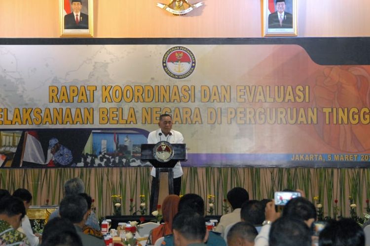 Menteri Pertahanan (Menhan) Ryamizard Ryacudu saat membuka Rapat Koordinasi dan Evaluasi Pelaksanaan Bela Negara di Perguruan Tinggi, di kantor Kementerian Pertahanan (Kemhan), Jakarta, Selasa 5 Maret 2019 lalu. 