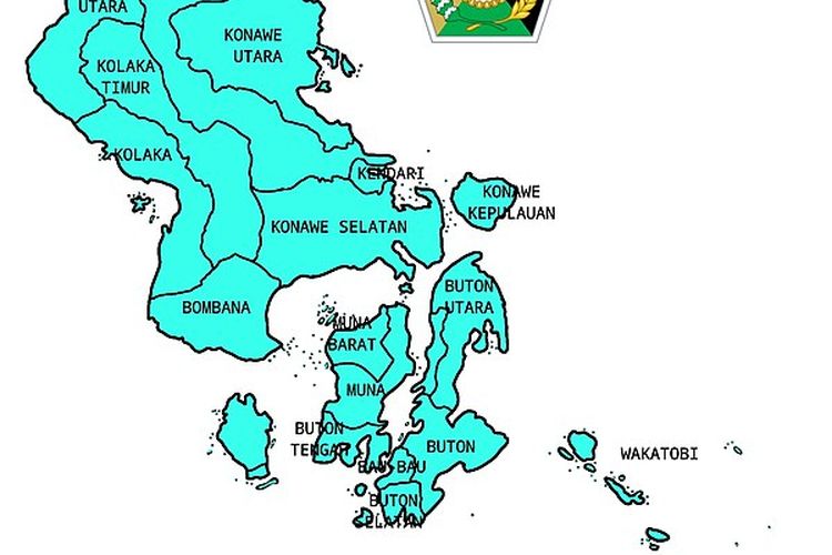 Peta Provinsi Sulawesi Tenggara.