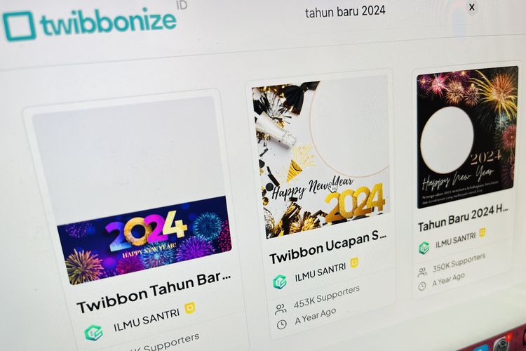 Link download Twibbon Tahun Baru 2024.