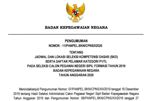 Jadwal dan Lokasi Tes SKD CPNS 2019 di BKN Diumumkan, Ini Rinciannya