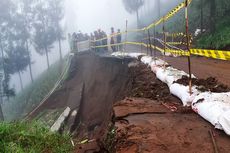 Talud di Desa Argosari Lumajang Longsor, Setengah Bahu Jalan Ambrol