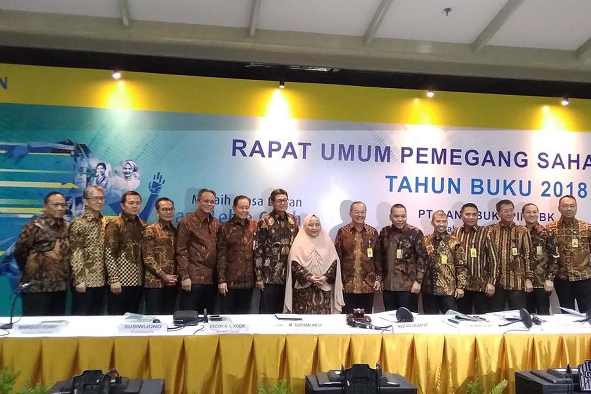 Rapat Umum Pemegang Saham Bank Bukopin Tahun 2018 di Jakarta, Rabu (22/5/2019).