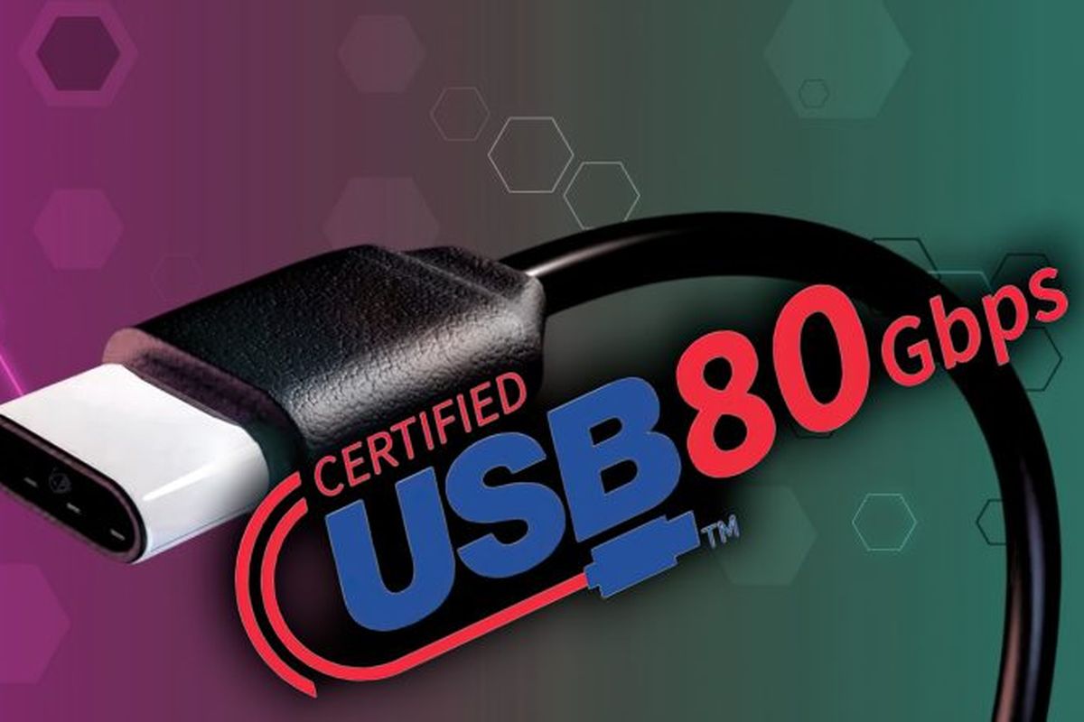 Ilustrasi kabel USB4 2.0 yang memiliki kecepatan transfer data hingga 80 Gbps.