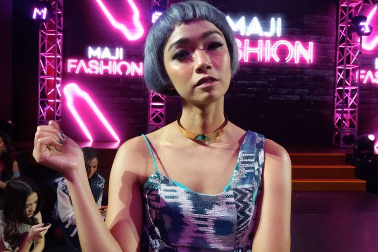 Aktris dan penyanyi Tanayu saat ditemui di acara LOreal Professionel di kawasan SCBD, Jakarta Selatan, Selasa (30/7/2019).