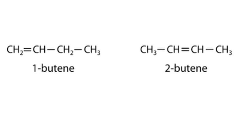 Struktur senyawa 1-butena dan 2-butena