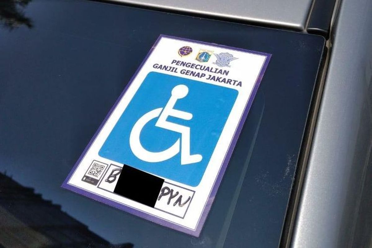 Stiker ganjil genap khusus difabel