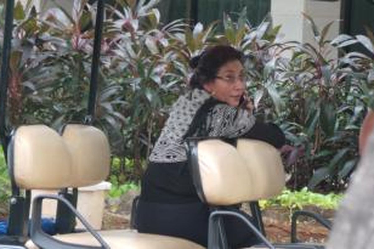 Bos Susi Air Susi Pudjiastuti di Kompleks Istana Kepresidenan, Jakarta