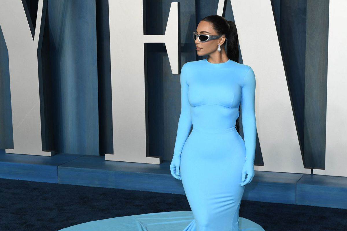 Kim Kardashian menghadiri Vanity Fair Oscar Party 2022 di The Wallis Annenberg Center for the Performing Arts in Beverly Hills, California27 Maret 2022. 