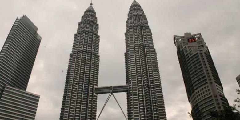 Menara kembar di Kuala Lumpur, Malaysia.