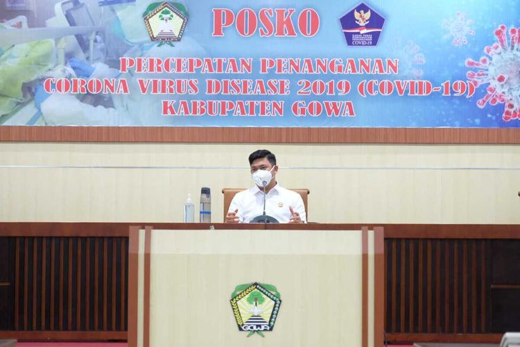 Pemerintah Kabupaten Gowa, Sulawesi Selatan membahas penerapan PSSB yang disetujui Menteri Kesehatan. Kamis, (23/4/2020).