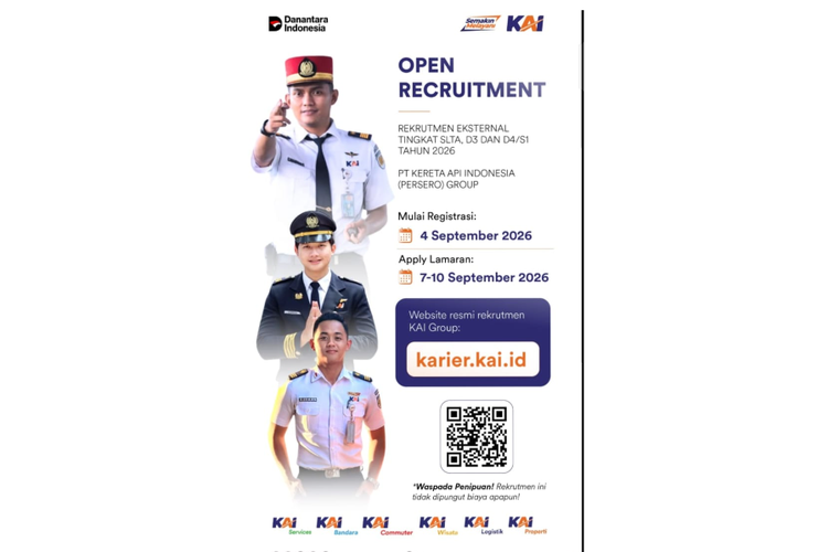 KAI Group Buka Lowongan Kerja untuk Lulusan SMA-S1, Cek Formasinya
