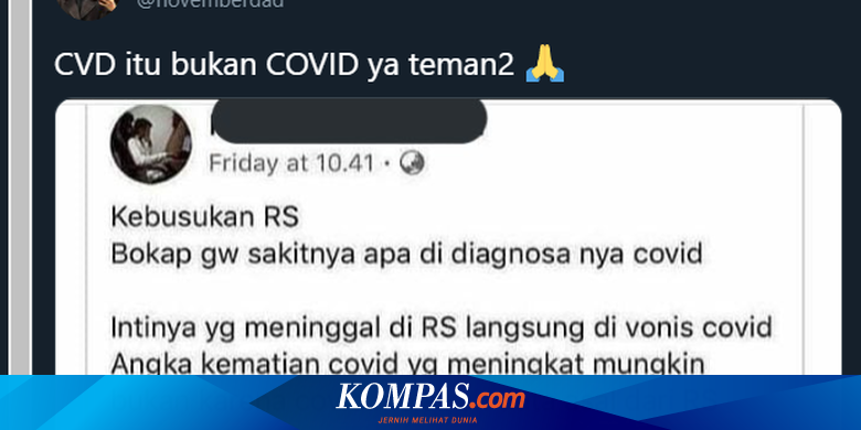 Viral Unggahan Diagnosis Berkode Cvd Dikira Covid 19 Ini Penjelasan Dokter Halaman All Kompas Com