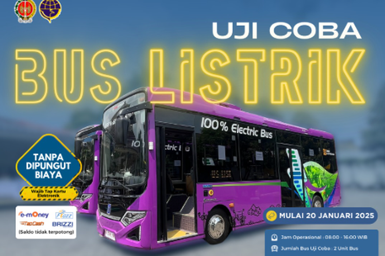 Bus listrik Trans Jogja uji coba gratis mulai, Senin (20/1/2025).