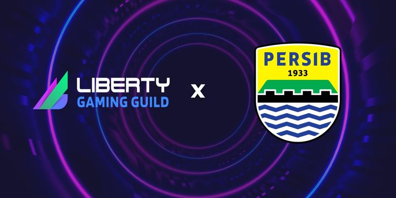 Ilustrasi kerja sama Persib Bandung dengan platform game, Liberty Gaming Build (LGG).