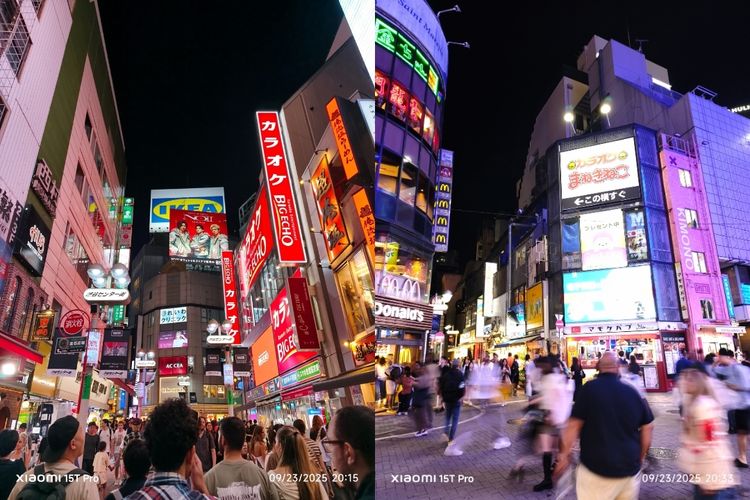 Shibuya, pusat kota yang tidak pernah mati di Jepang. Gambar ini diambil menggunakan kamera utama Xiaomi 15T Pro yang beresolusi 50 MP