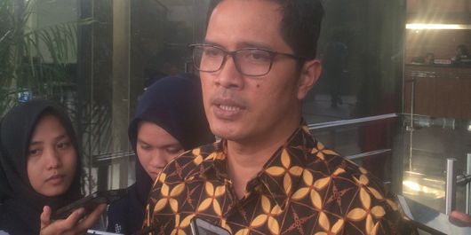 Juru Bicara KPK Febri Diansyah saat ditemui di Gedung KPK, Jakarta, Kamis (21/6/018).