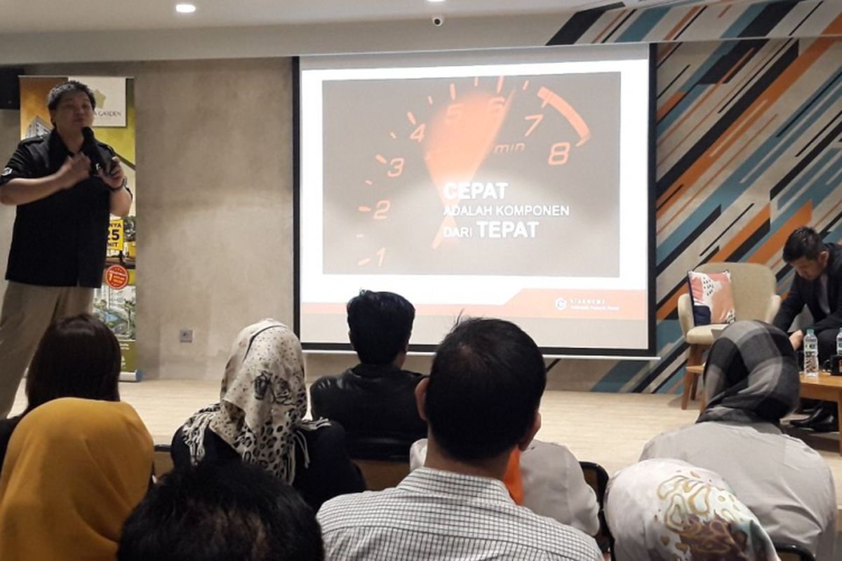 CEO Star Home, Andrew Alexander, pada diskusi bertajuk Impact of Digital Era to Sales Property di FX Sudirman, Senin (28/5/2018). 