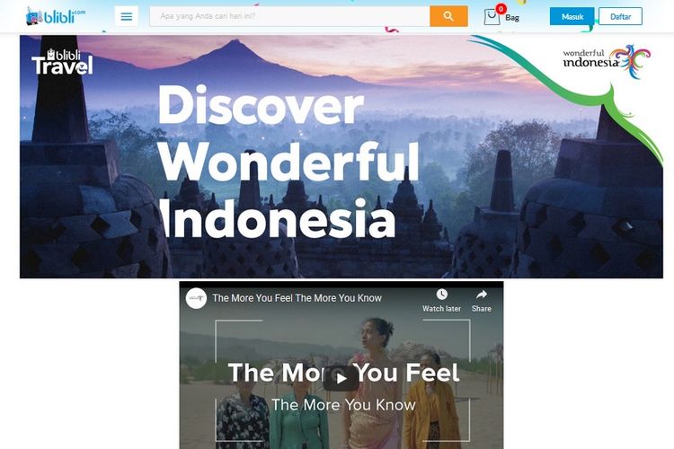 Promosi Wonderful Indonesia di Blibli.com