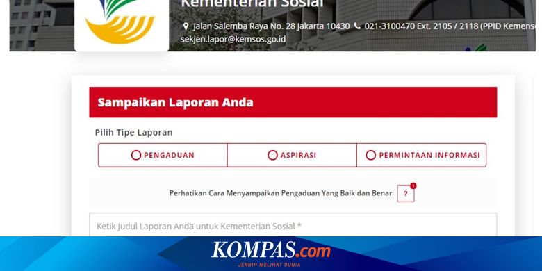 Jangan Diam, Laporkan Dugaan Penyelewengan Bansos di Laman Ini!