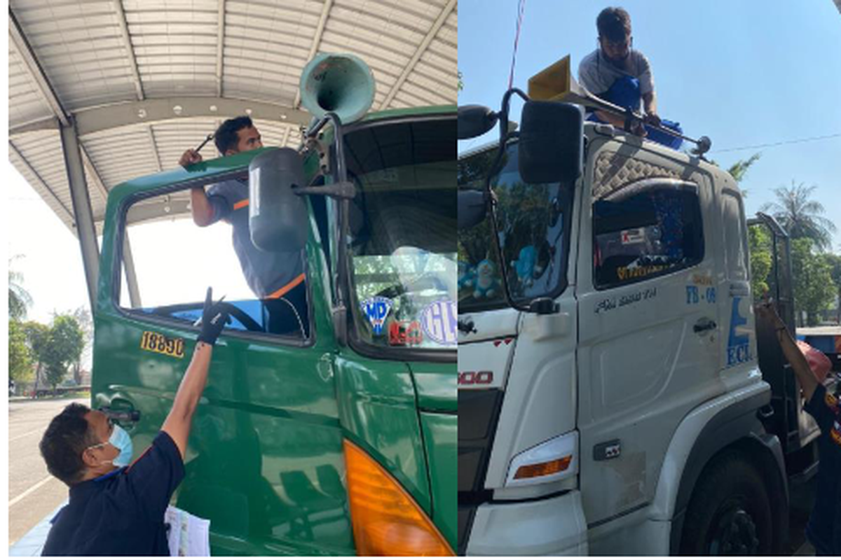 Tindakan keselamatan melepas dan melarang klakson tambahan atau klakson telolet