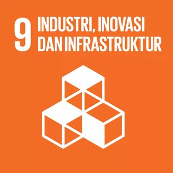 Logo tujuan kesembilan SDGs yaitu industri, inovasi, dan infrastruktur.
