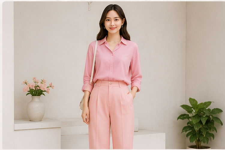 Baju pink cocok dipadukan dengan berbagai warna celana, dari putih, hitam, jeans, hingga mauve. Simak 17 inspirasinya di sini.