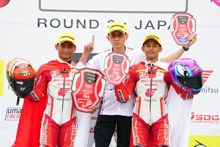 Dua pebalap Indonesia dari tim Astra Honda Racing Team (AHRT) yakni Rheza Danica Ahrens dan Veda Ega Pratama berhasil naik podium pada balapan pertama Asia Road Racing Championship (ARRC) kelas AP250 di Sirkuit Sportsland Sugo International Racing Course, Miyagi, Jepang pada Sabtu (24/6/2023).