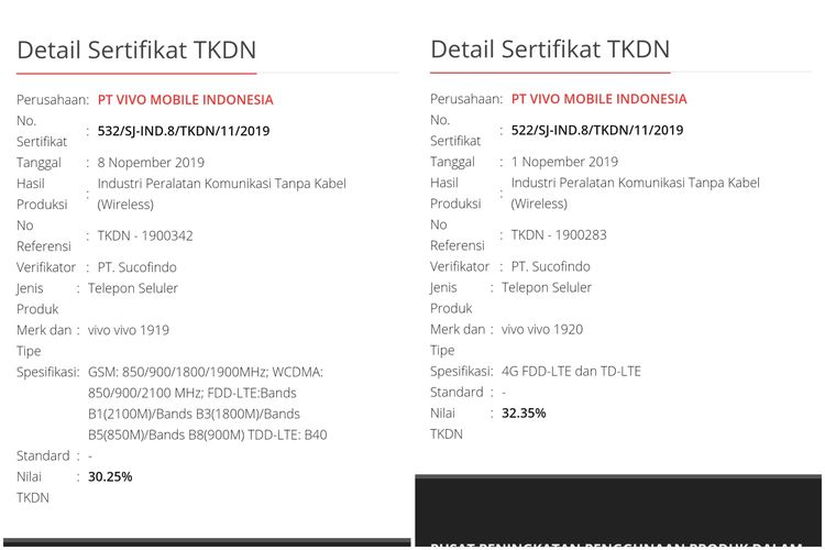 Halaman TKDN ponsel vivo terbaru dalam waktu dekat.